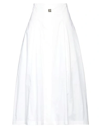 Rochas Woman Midi Skirt White Size 8 Cotton