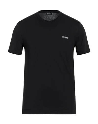 Zegna Man T-shirt Black Size 38 Cotton