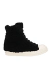 Rick Owens Strobe Shearling Sneaker In Black