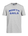 North Sails Chic Gray Crew Neck Statement Tee In Grey