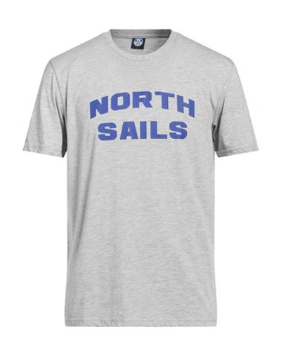 NORTH SAILS NORTH SAILS MAN T-SHIRT LIGHT GREY SIZE XL POLYESTER, COTTON