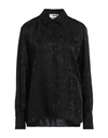 Msgm Woman Shirt Black Size 8 Acetate, Viscose