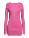 Rick Owens Woman Sweater Fuchsia Size M Virgin Wool In Pink