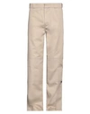 Palm Angels Man Pants Khaki Size 32 Polyester, Cotton In Beige