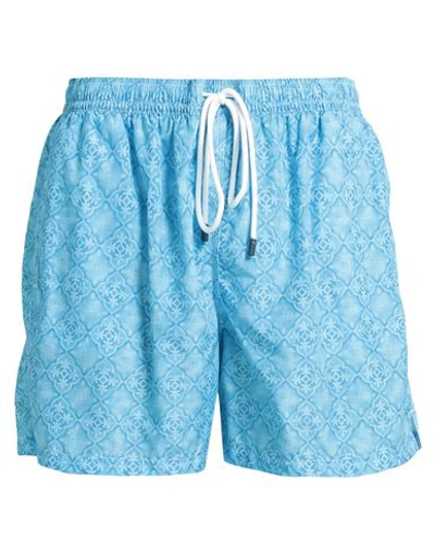 Fedeli Man Swim Trunks Azure Size Xxl Recycled Polyester In Blue