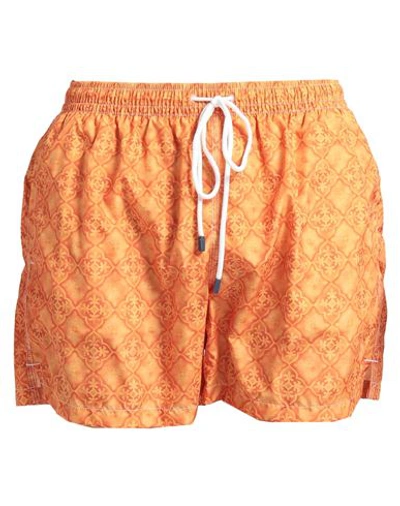 Fedeli Man Swim Trunks Orange Size Xxl Recycled Polyester In Orange