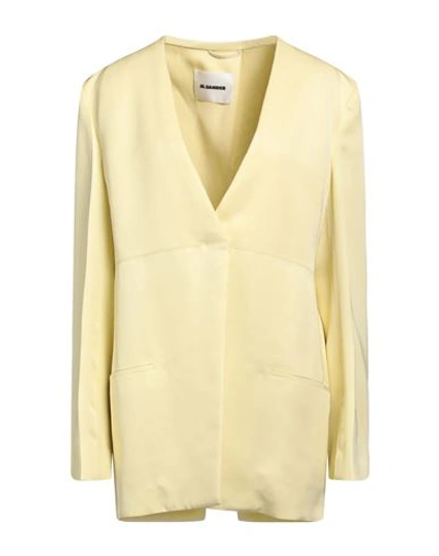 JIL SANDER JIL SANDER WOMAN BLAZER PASTEL YELLOW SIZE 6 VISCOSE