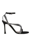 N°21 Woman Sandals Black Size 8 Textile Fibers In Black