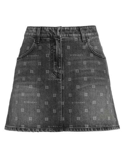 GIVENCHY GIVENCHY WOMAN MINI SKIRT STEEL GREY SIZE 6 COTTON