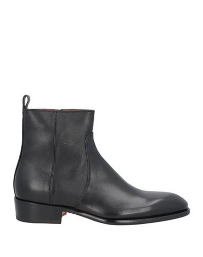 Santoni Man Ankle Boots Black Size 12.5 Leather