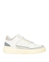 BALMAIN BALMAIN MAN SNEAKERS WHITE SIZE 7 CALFSKIN, POLYESTER, COTTON