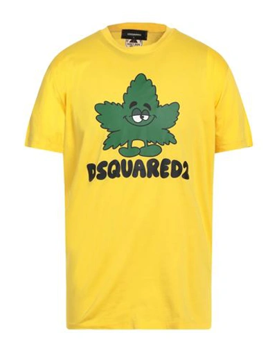 Dsquared2 Man T-shirt Yellow Size Xl Cotton