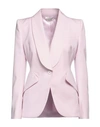Alexander Mcqueen Single-breasted Wool Blazer In Pink