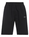 OFF-WHITE OFF-WHITE MAN SHORTS & BERMUDA SHORTS BLACK SIZE L COTTON, POLYESTER