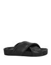 Jil Sander Black Sandals With Criss Cros Bands In Black