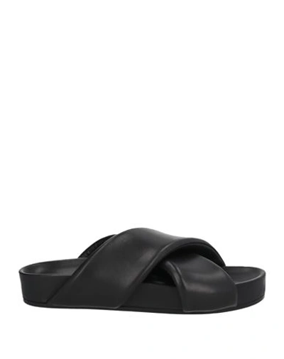 JIL SANDER JIL SANDER MAN SANDALS BLACK SIZE 8 LEATHER