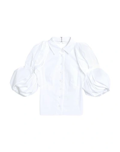 Jacquemus Woman Shirt White Size 6 Cotton, Elastane