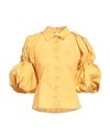 Jacquemus Woman Shirt Ocher Size 8 Cotton, Elastane In Yellow