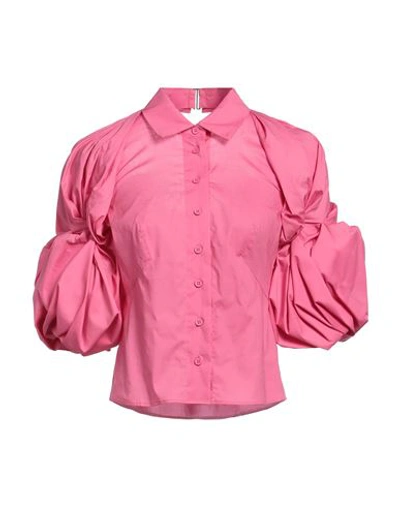 Jacquemus Woman Shirt Magenta Size 6 Cotton, Elastane