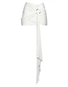 Attico Fran Second Skin Cascade Detail Jersey Miniskirt In White