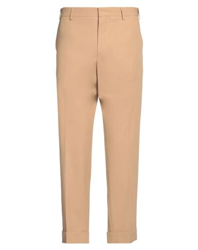 Dries Van Noten Man Pants Camel Size 36 Cotton In Beige