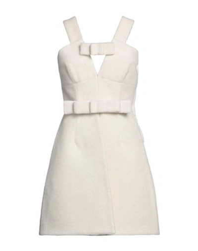Jil Sander Woman Mini Dress Ivory Size 6 Virgin Wool, Alpaca Wool, Polyamide In White