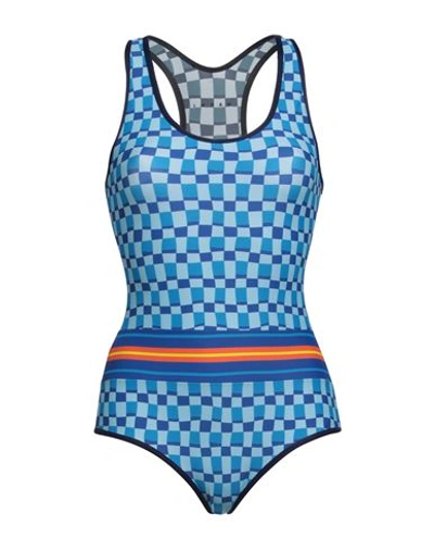 Marni Woman One-piece Swimsuit Azure Size 8 Polyamide, Elastane In Blue