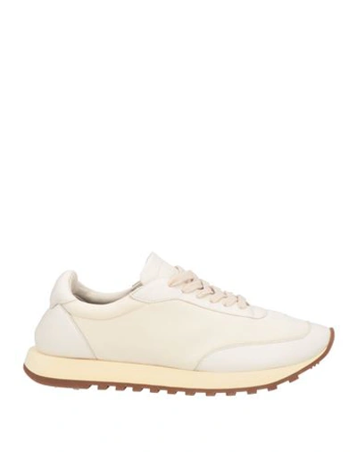 THE ROW THE ROW WOMAN SNEAKERS IVORY SIZE 10 TEXTILE FIBERS, SOFT LEATHER