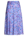 Isabel Marant Woman Midi Skirt Blue Size 8 Viscose, Silk In Blue