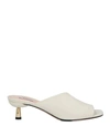Bally Woman Sandals Cream Size 7.5 Calfskin In White