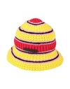 Stella Mccartney Logo Cotton Crochet Bucket Hat In Yellow