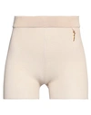 Jacquemus Charm Logo Knit Shorts In Beige