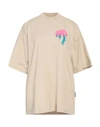 Palm Angels Woman T-shirt Beige Size M Cotton, Polyester