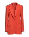 Stella Mccartney Woman Blazer Tomato Red Size 6-8 Polyester, Wool, Elastane