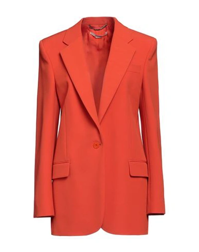 Stella Mccartney Woman Blazer Tomato Red Size 6-8 Polyester, Wool, Elastane