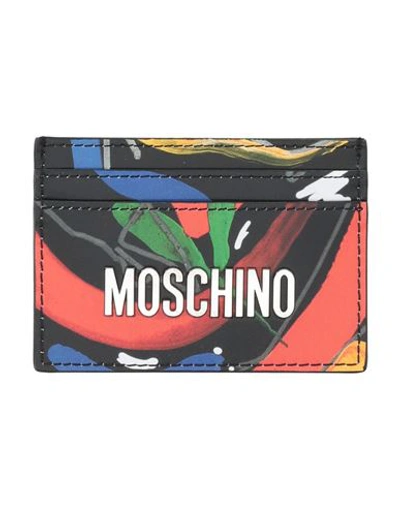 Moschino Man Document Holder Black Size - Leather