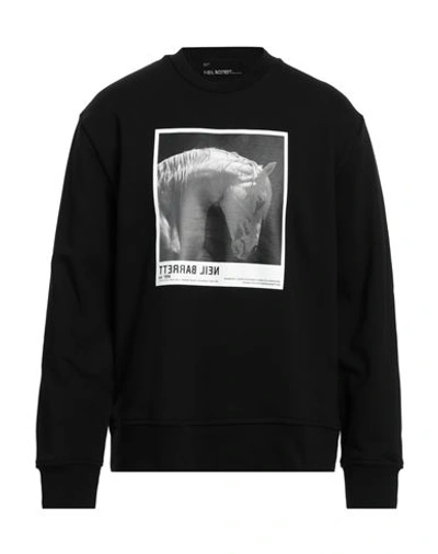 Neil Barrett Man Sweatshirt Black Size Xl Cotton, Elastane