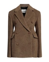 Jil Sander Woman Coat Military Green Size 2 Virgin Wool, Alpaca Wool, Polyamide In Green