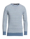 Messagerie Man Sweater Slate Blue Size 44 Cotton, Polyamide In Blue