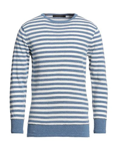 Messagerie Man Sweater Slate Blue Size 40 Cotton, Polyamide