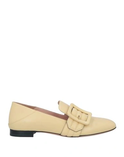 Bally Woman Loafers Sand Size 10.5 Lambskin In Beige