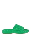 Bottega Veneta Quilted Green Slides With Chunky Sole In Green