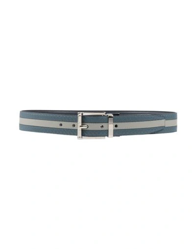 Bally Man Belt Slate Blue Size 34 Soft Leather