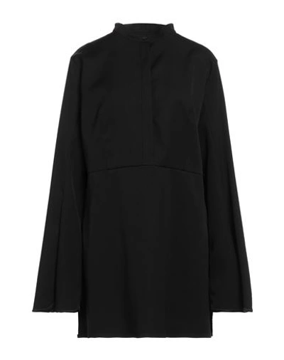 Jil Sander Woman Top Black Size 12 Virgin Wool, Polyester