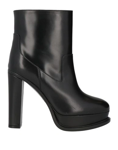 Alexander Mcqueen Woman Ankle Boots Black Size 8 Soft Leather