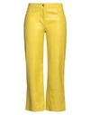 Msgm Woman Pants Pastel Yellow Size 6 Polyester, Elastane In Yellow