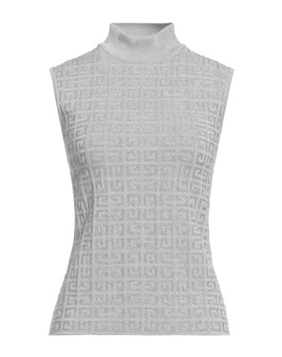 Givenchy Woman Turtleneck Light Grey Size M Viscose, Metallic Polyester, Polyamide, Elastane