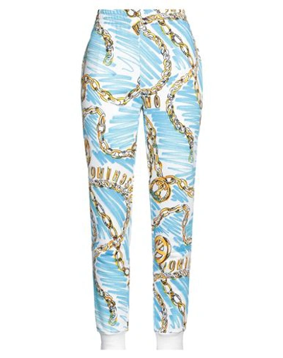 Moschino Woman Pants Azure Size 10 Cotton In Blue
