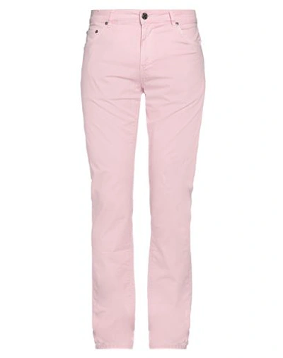 Pt Torino Man Pants Pink Size 34 Cotton, Elastane