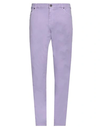 Pt Torino Man Pants Mauve Size 33 Cotton, Elastane In Purple